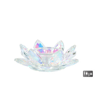 No brand photophore lotus verre perlé 12x12x4cm | 2 pièces