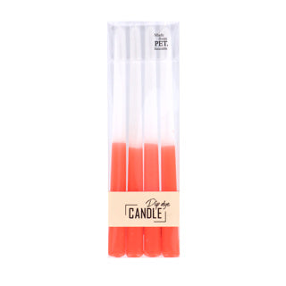 Bougie colorante en cire orange 30,5 x 2,2 cm 4 pièces