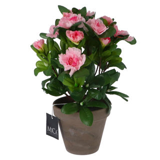 Edelman plante artificielle azalée rose en pot | 2 pièces
