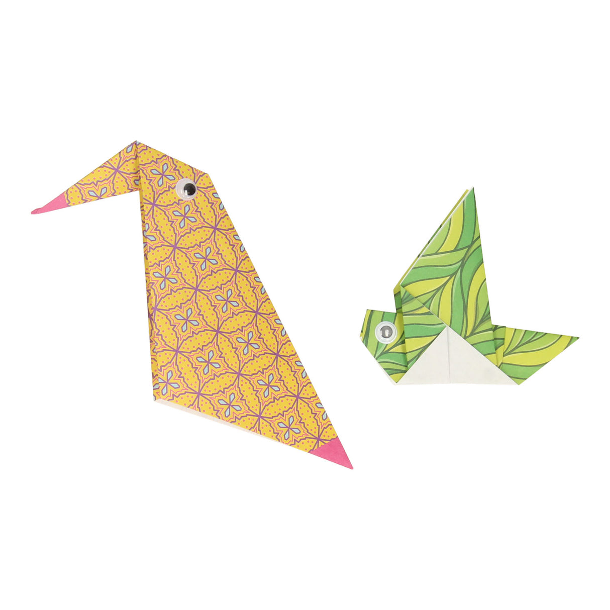 Groupe d'artisanat créatif origami oiseaux pliants