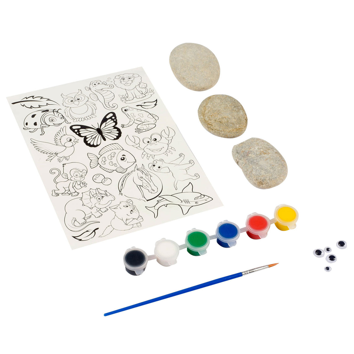 Peinture sur pierre de groupe d'artisanat créatif
