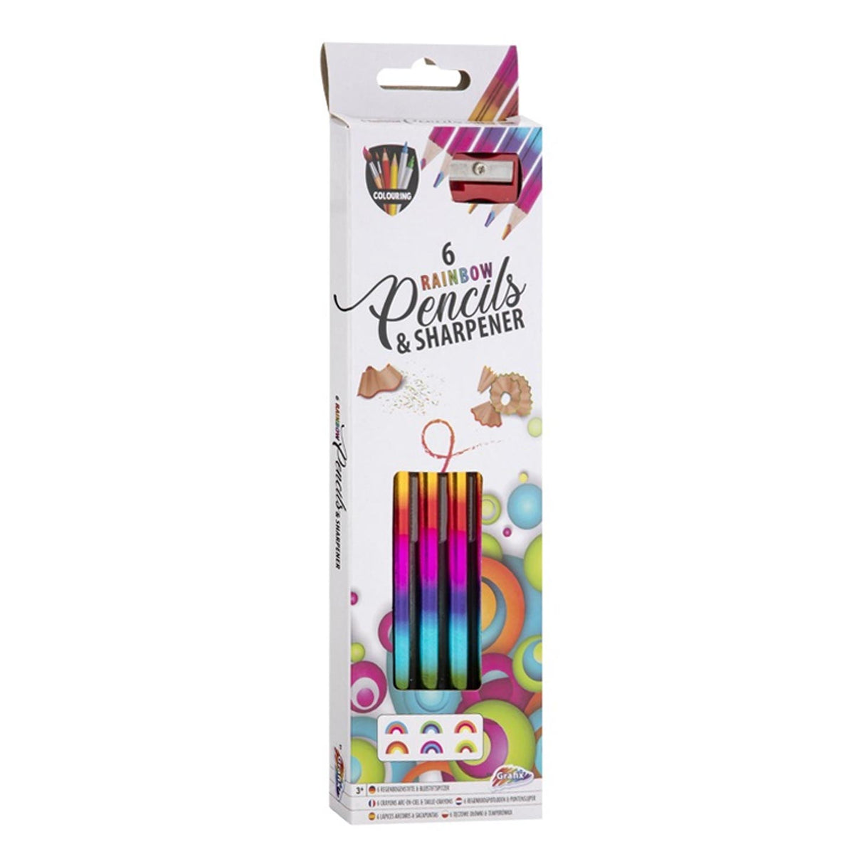 Crayons Grafix avec taille-crayon arc-en-ciel