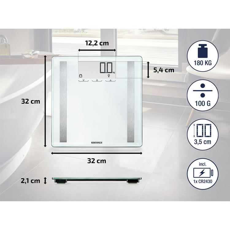 Soehnle 63858 shape sense control 200 balance personnelle numérique blanc