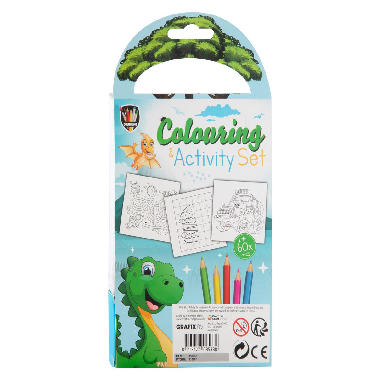 Bloc d'activité de coloriage Grafix Licorne avec crayons de couleur