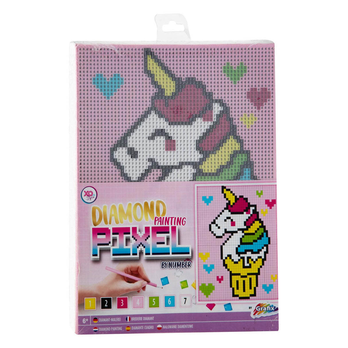 GRAFIX Pixel par Number Canvas - Eenhoorn