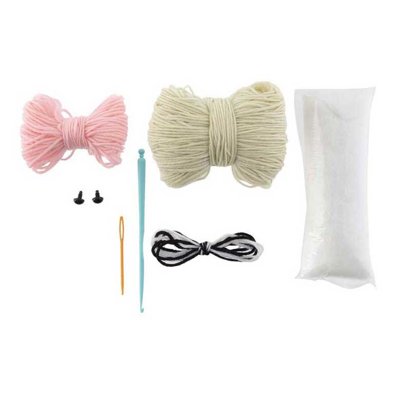 Kit de crochet de groupe d'artisanat créatif lapin - incl. aiguille et fil