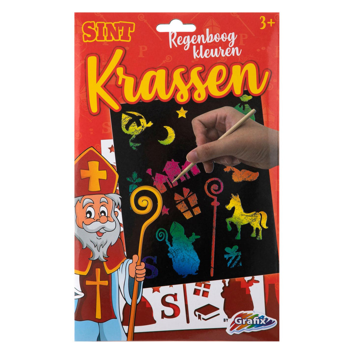Grafix Sinterklaas gratte les couleurs de l'arc-en-ciel