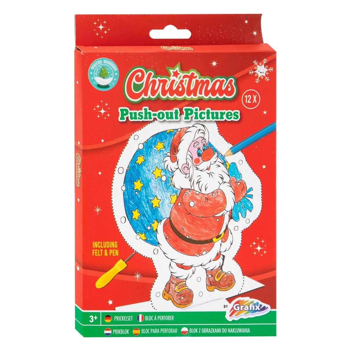 Bloc à épingles de Noël Grafix - 12 figurines de Noël
