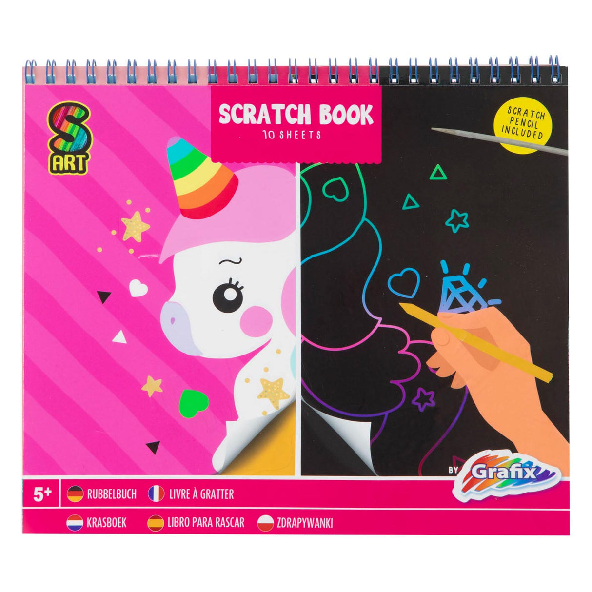 Grafix livre à gratter licorne, 10 feuilles