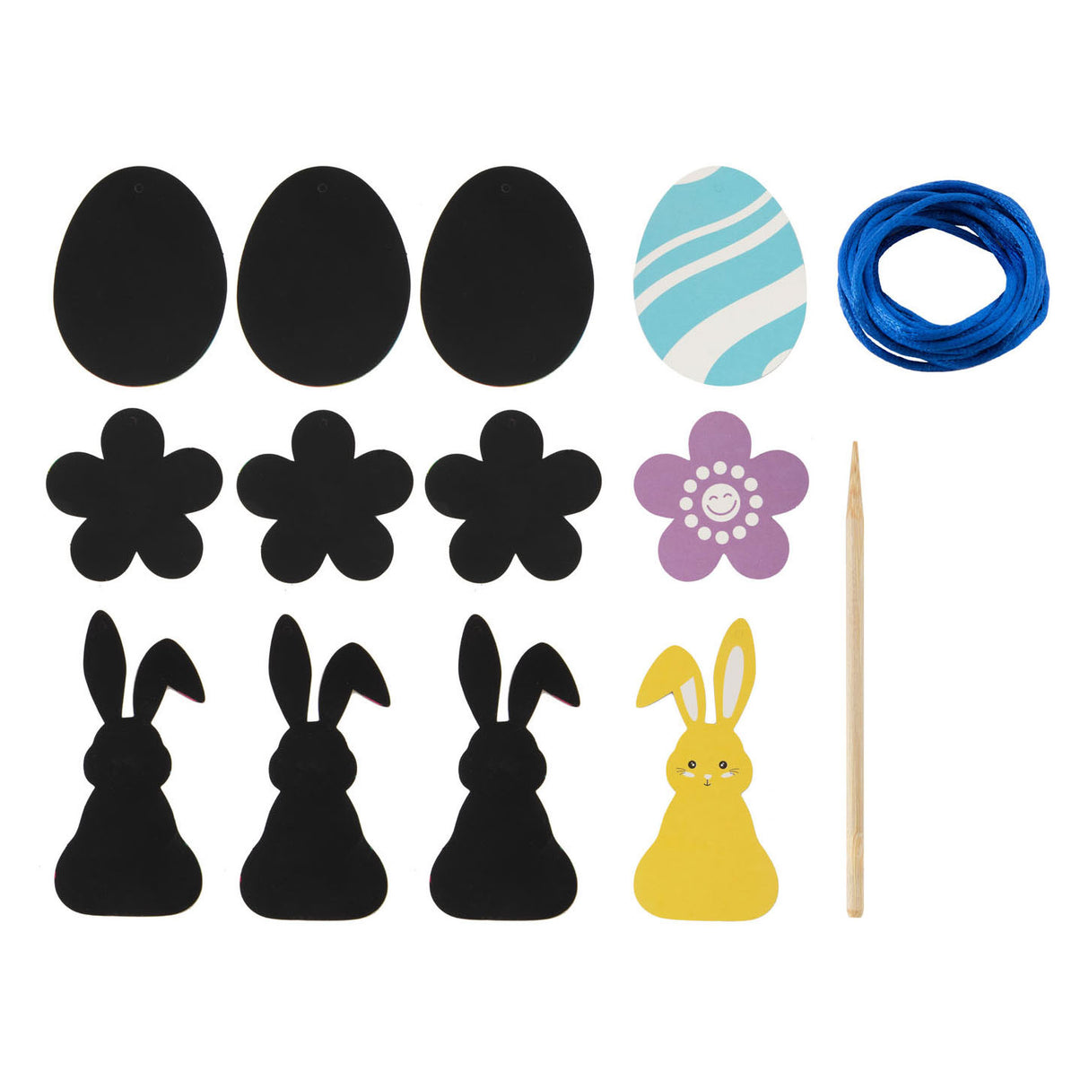 Groupe d'artisanat créatif pendentifs à gratter Pâques, 9 pcs.