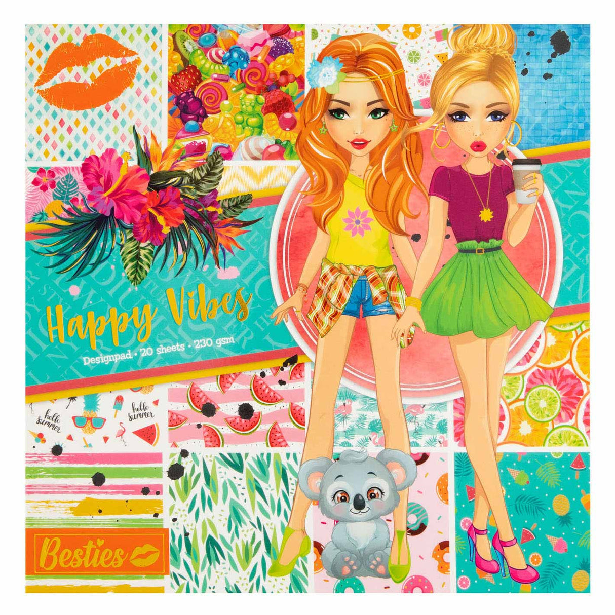 Bloc de conception des besties du groupe d'artisanat créatif, vibrations joyeuses, 20 feuilles