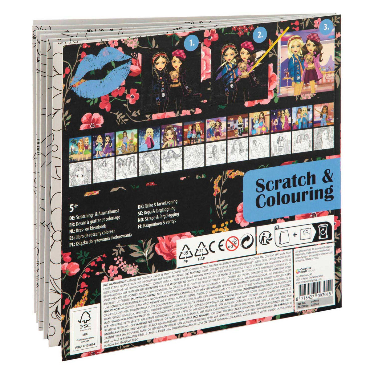 Grafix besties livre à gratter et à colorier 12 pages