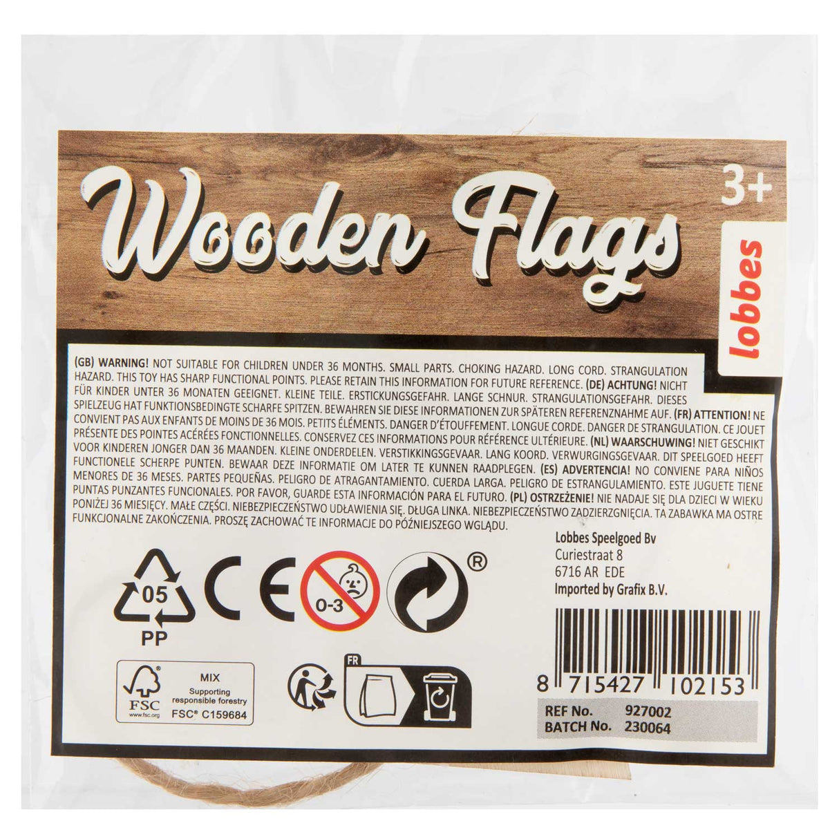 Des lobbes décorent votre mini ligne de drapeau en bois