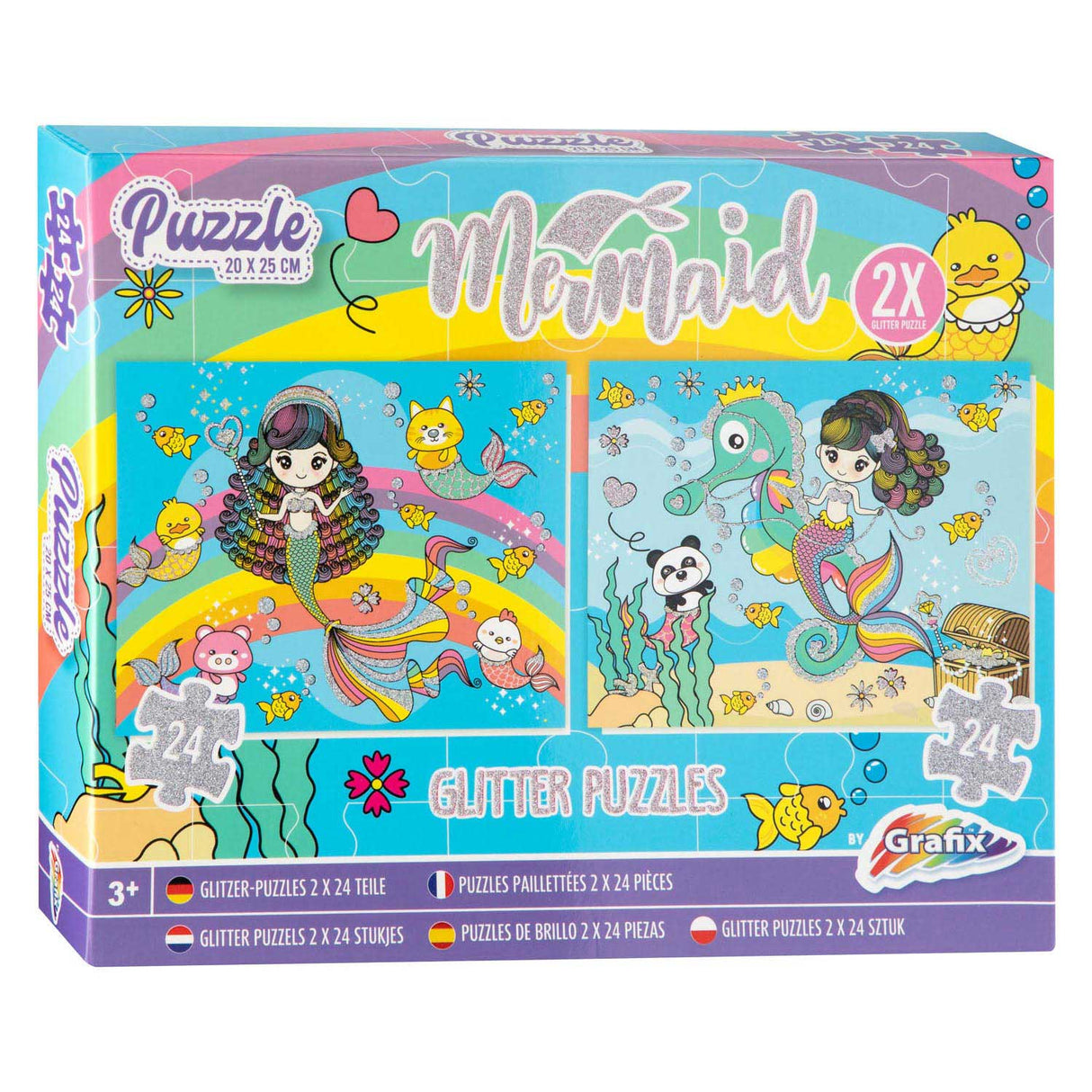 Grafix puzzle à paillettes sirène, 2x24 pcs.