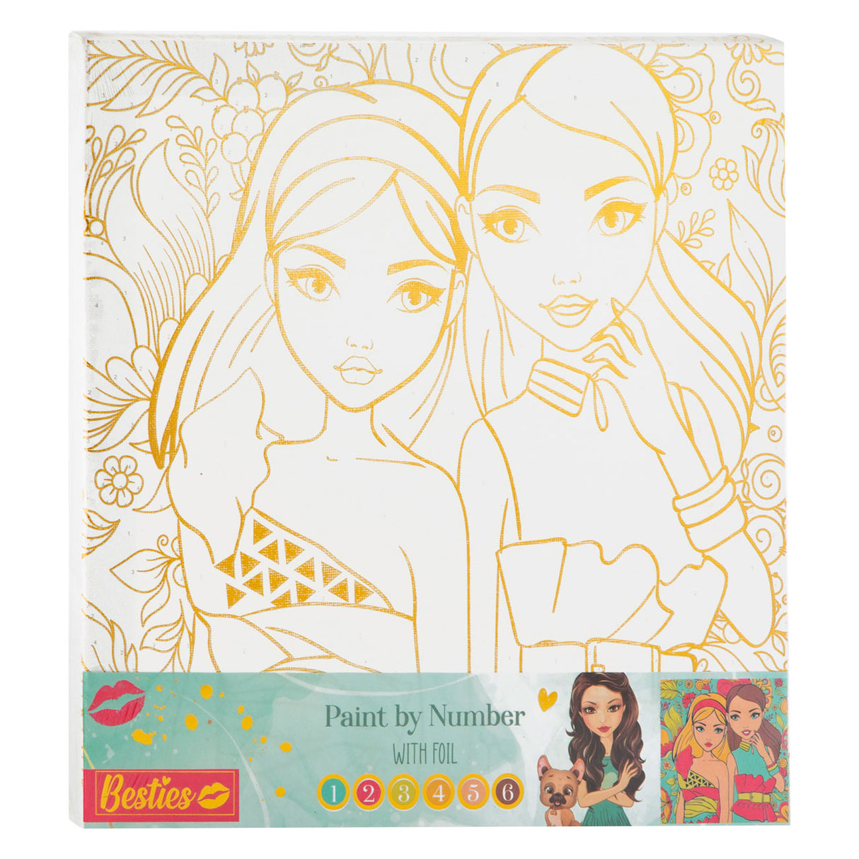Peinture sur toile Besties par numéro, 30x30cm