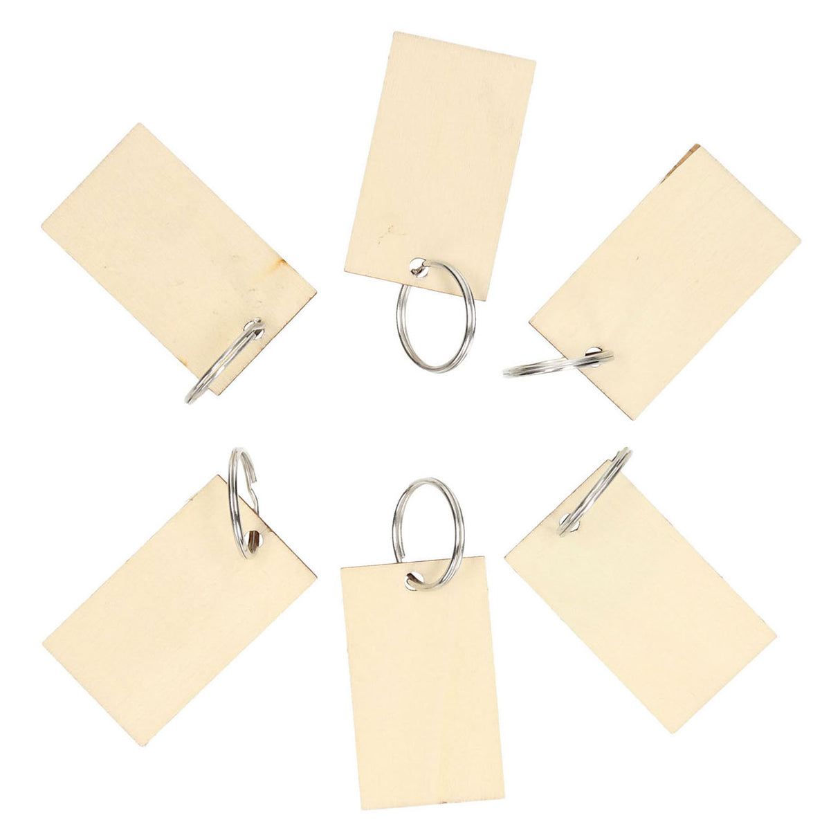 Porte-clés en bois Lobbes, 6 pcs.