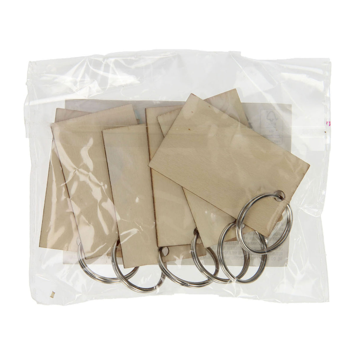 Porte-clés en bois Lobbes, 6 pcs.
