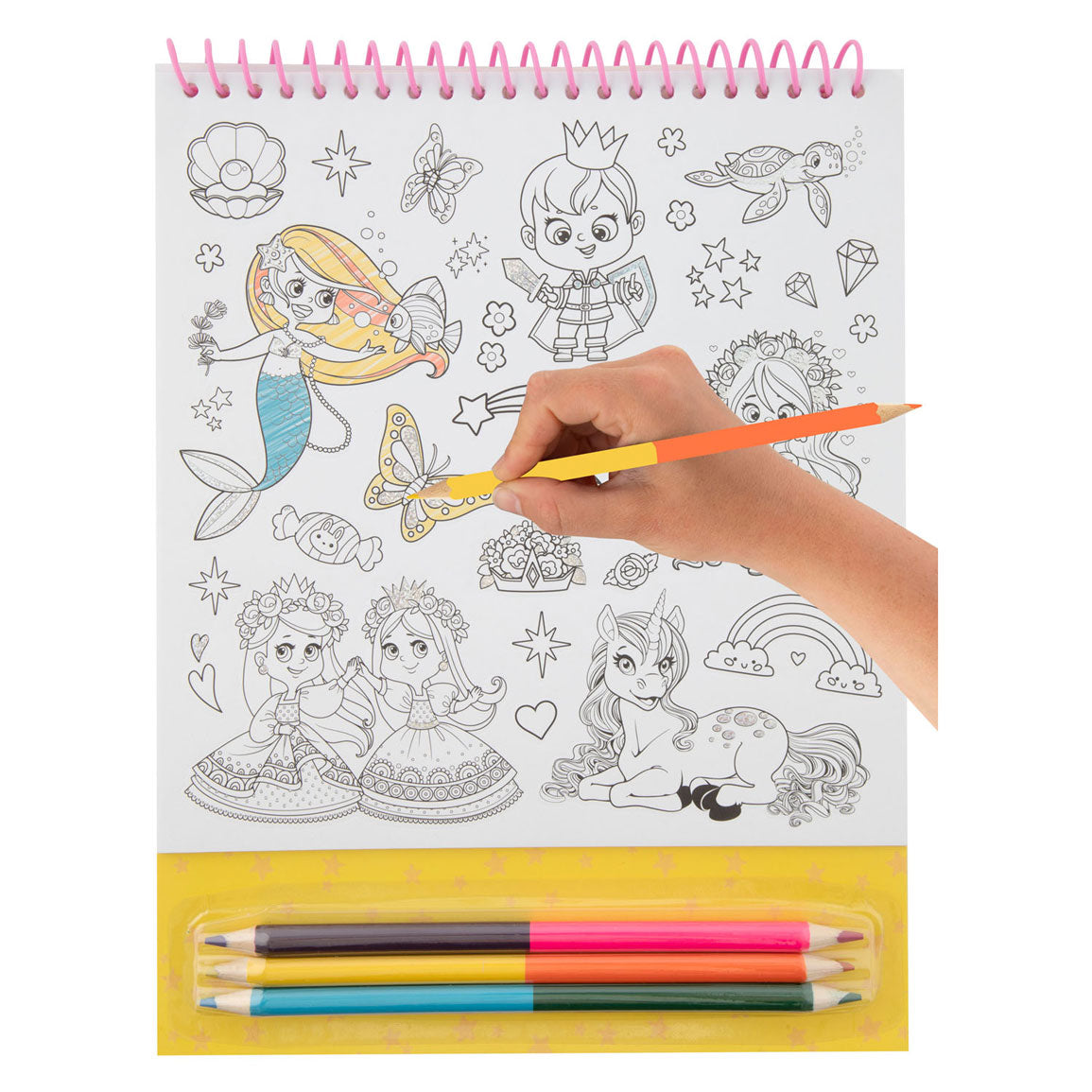 Creative Craft Group Color vos propres autocollants avec des crayons de couleur - Fantasy World, 250st.