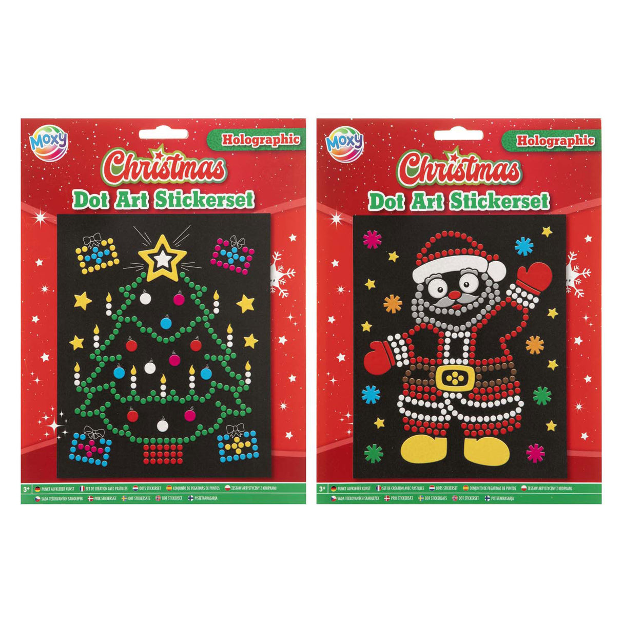 Ensemble d'autocollants à points holographiques de Noël pour groupe d'artisanat créatif