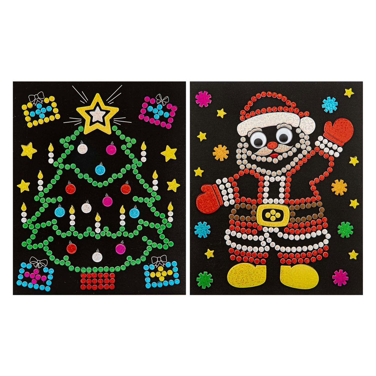 Ensemble d'autocollants à points holographiques de Noël pour groupe d'artisanat créatif