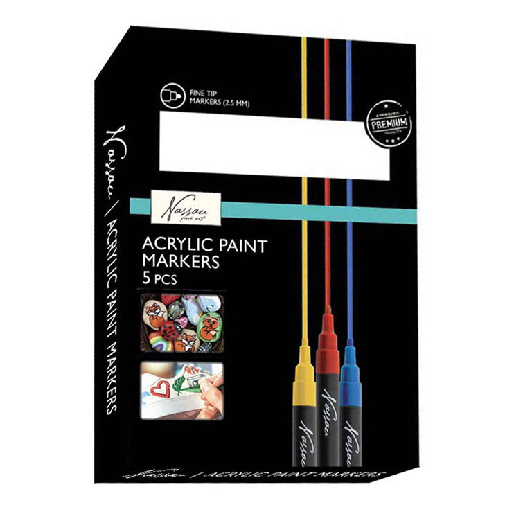 Stylos de groupe d'artisanat créatif marqueurs acryliques 5 pièces 13x19x2.5cm | 3 pièces