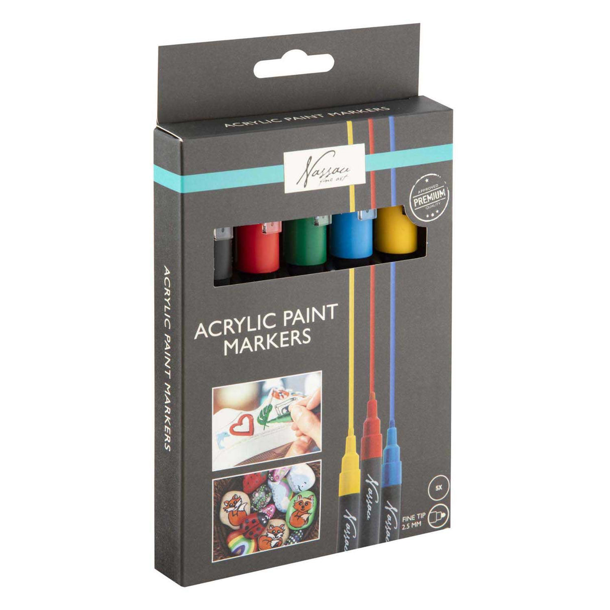 Stylos de groupe d'artisanat créatif marqueurs acryliques 5 pièces 13x19x2.5cm | 3 pièces