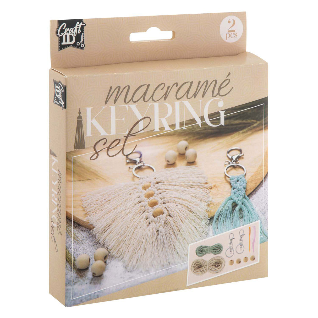 Porte-clés en macramé de groupe d'artisanat créatif, 2 pcs.