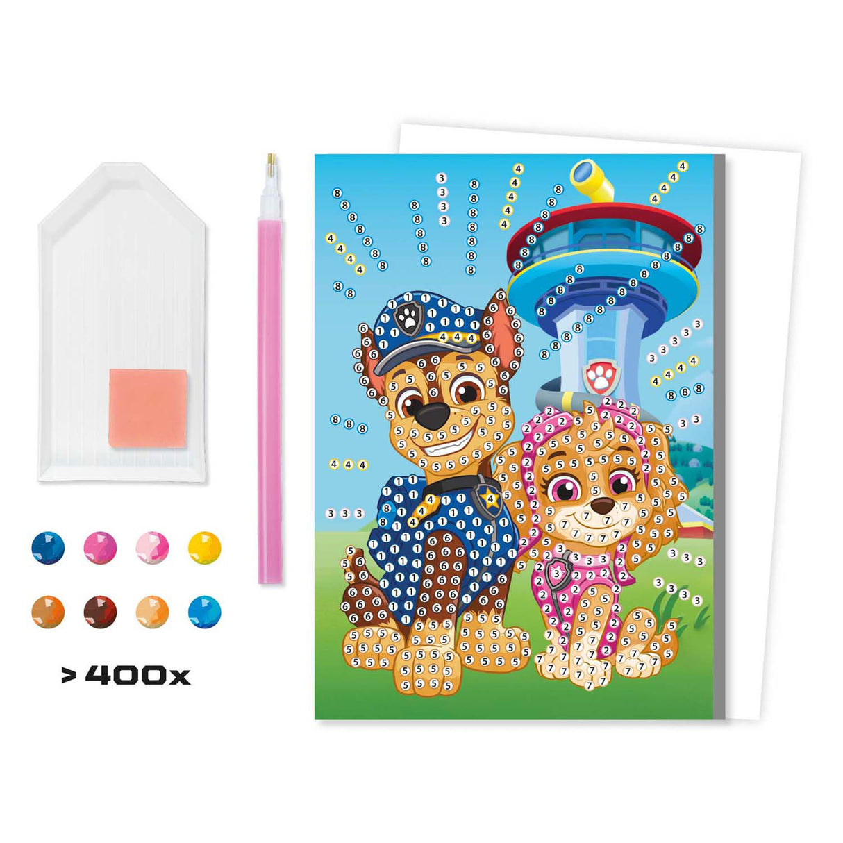 Carte de peinture diamant moxy Paw Patrol, groupe artisanal créatif