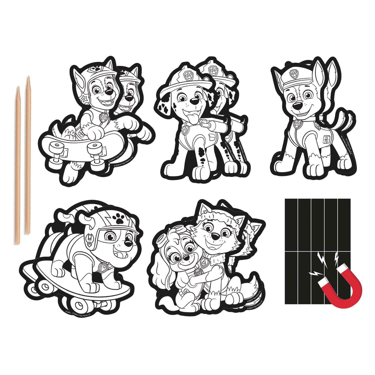 Groupe d'artisanat créatif aimants à gratter Paw Patrol, 12 pcs.