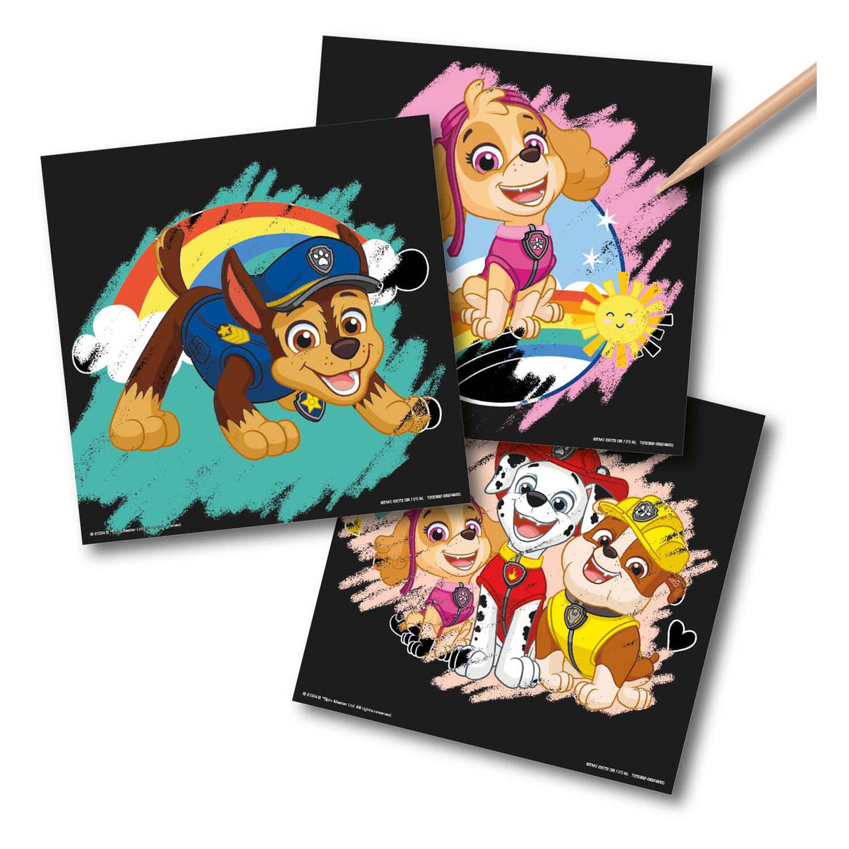 Ensemble de cartes à gratter Creative Craft Group Paw Patrol, 7 pièces.