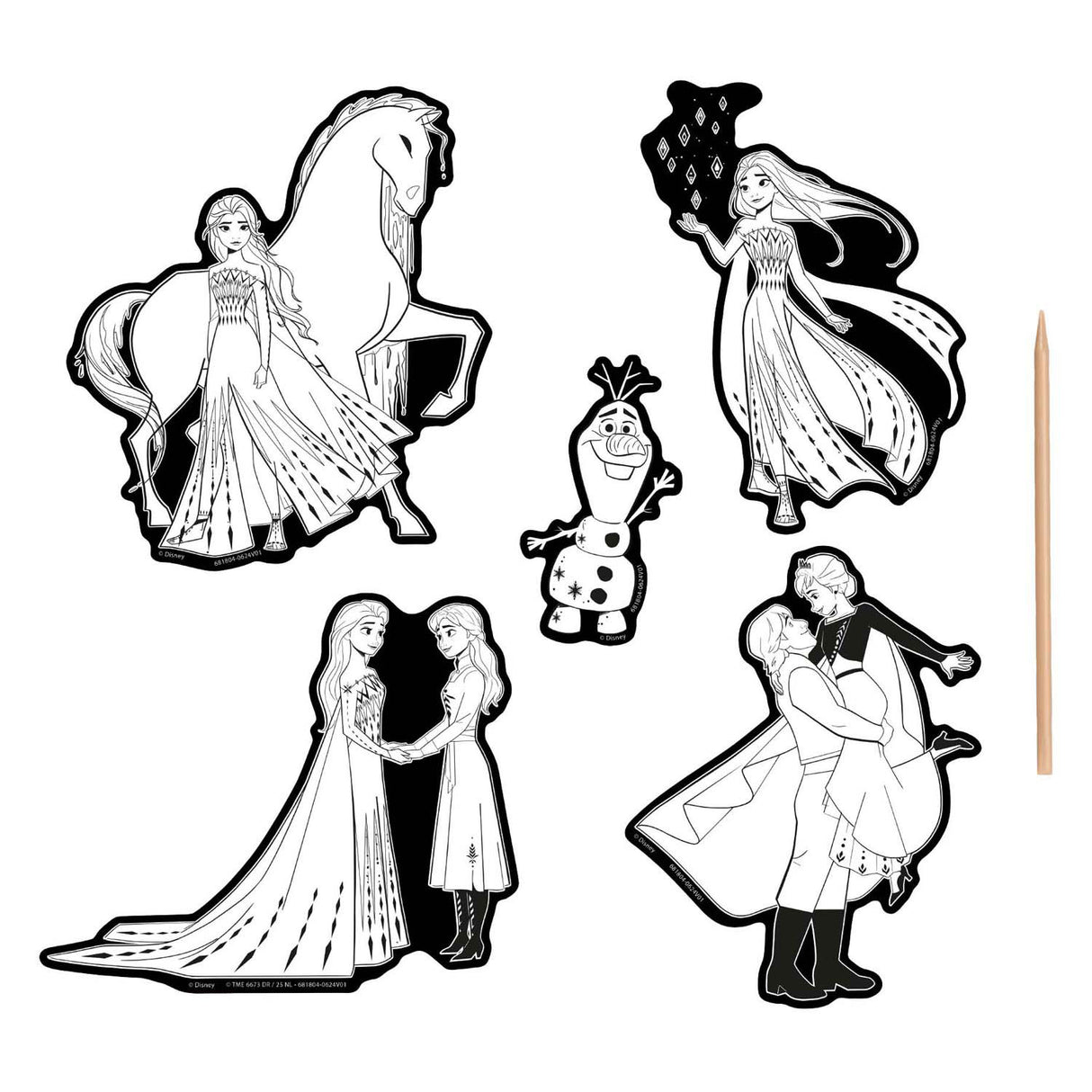 Autocollants à gratter Creative Craft Group - La Reine des Neiges, 6 pcs.
