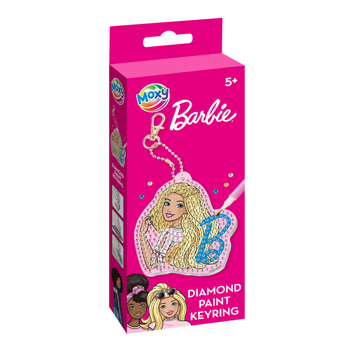 Groupe d'artisanat créatif fabriquez votre propre porte-clés de peinture au diamant barbie