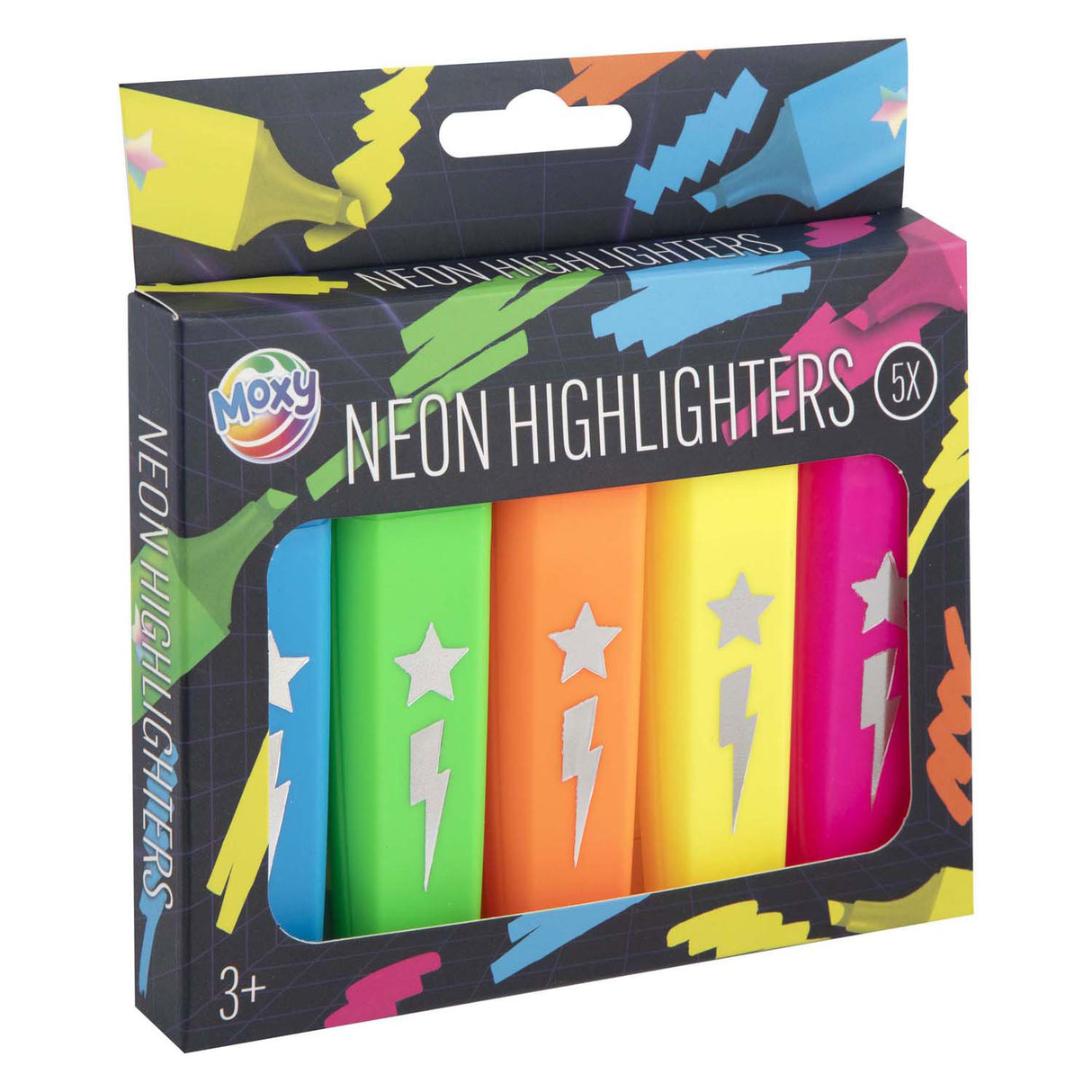 Surligneurs de groupe d'artisanat créatif néon, 5 pcs.