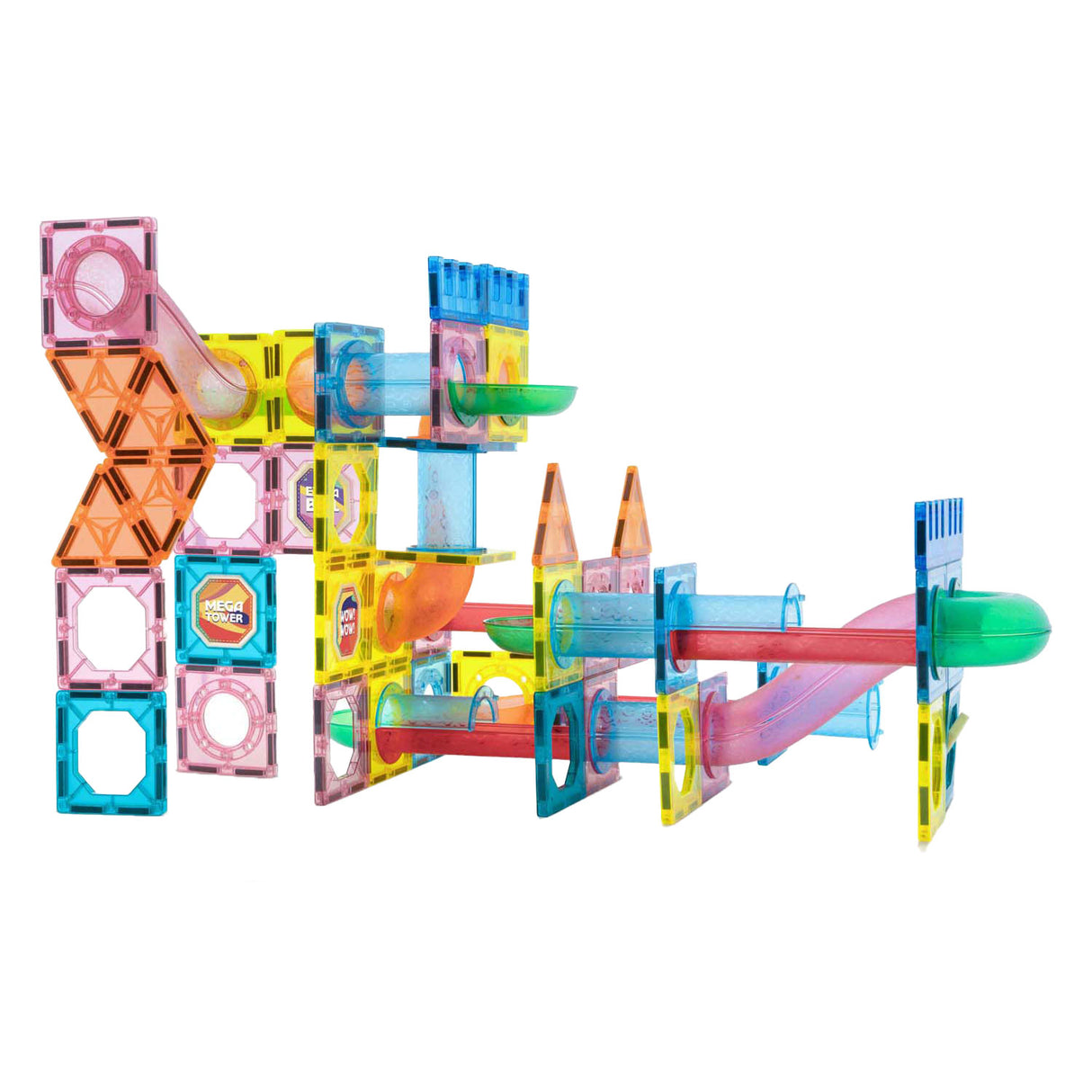 Jouets de construction de groupe d'artisanat créatif carreaux magnétiques xl avec sac de rangement, 96 pcs.