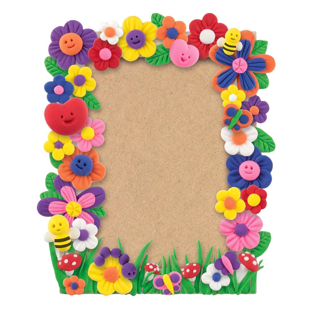 Un groupe d'artisanat créatif crée votre propre cadre photo de fleurs