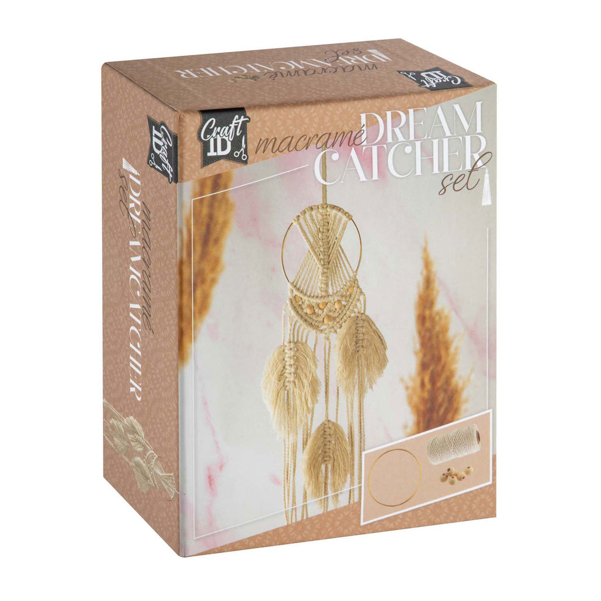 Groupe d'artisanat créatif, ensemble d'artisanat en macramé, plumes