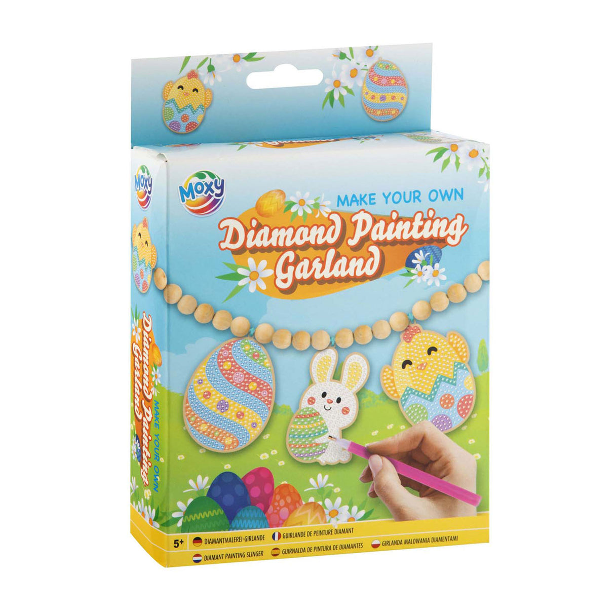 Un groupe d'artisanat créatif crée votre propre ligne de fête de peinture au diamant avec des perles de Pâques