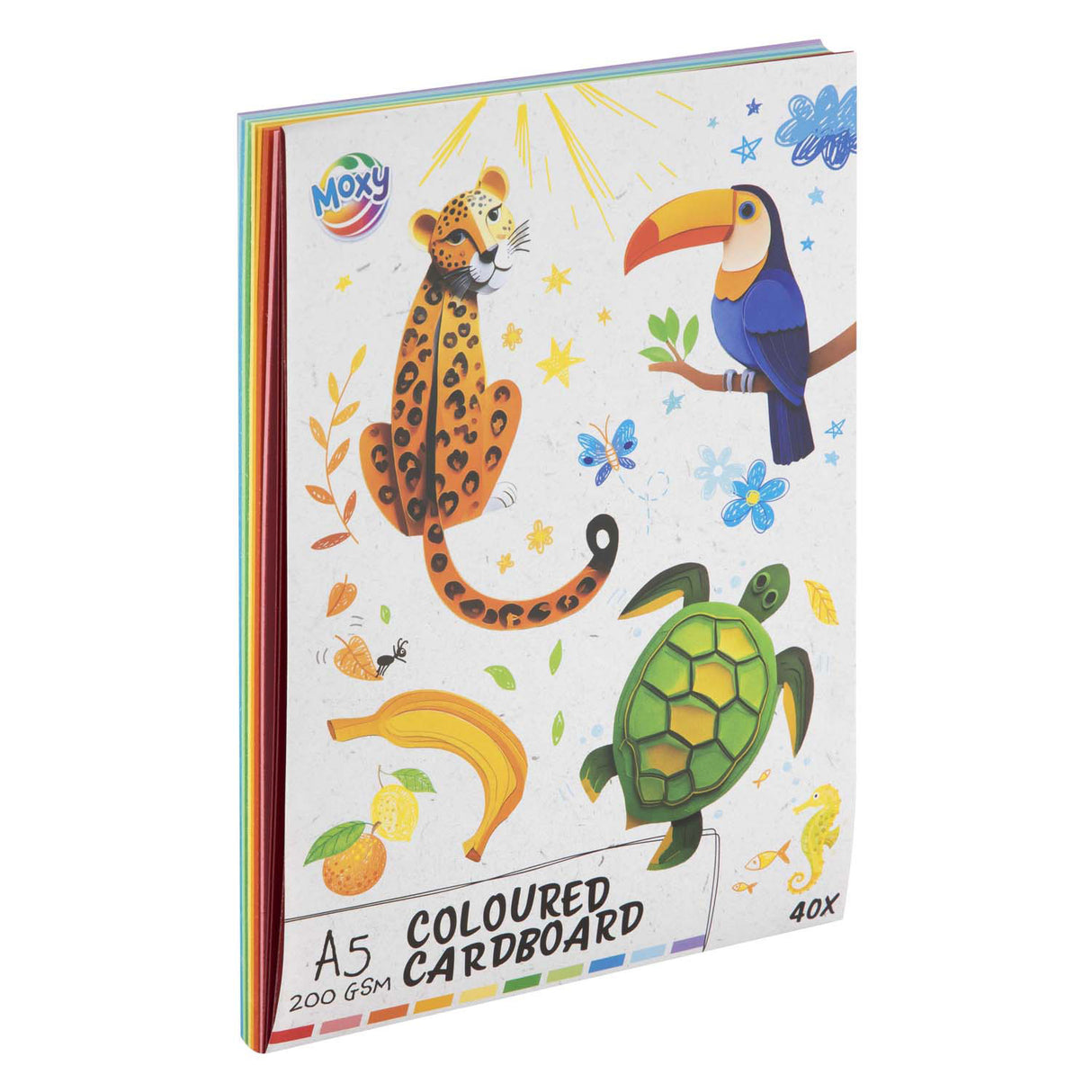 Groupe d'artisanat créatif carton coloré A5, 40 feuilles 10 couleurs