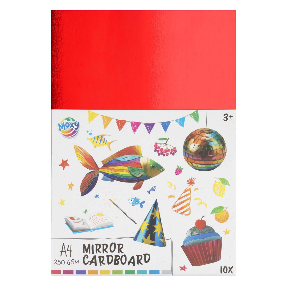 Carton miroir de groupe d'artisanat créatif A4, 10 feuilles, 10 couleurs