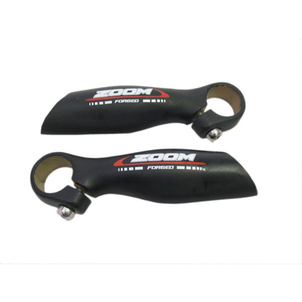Zoom Handle Bar - End - Forme anatomique - 1 ensemble (2 extrémités de bar) - 22,2 mm de diamètre - Aluminium - 138 g paire - noir
