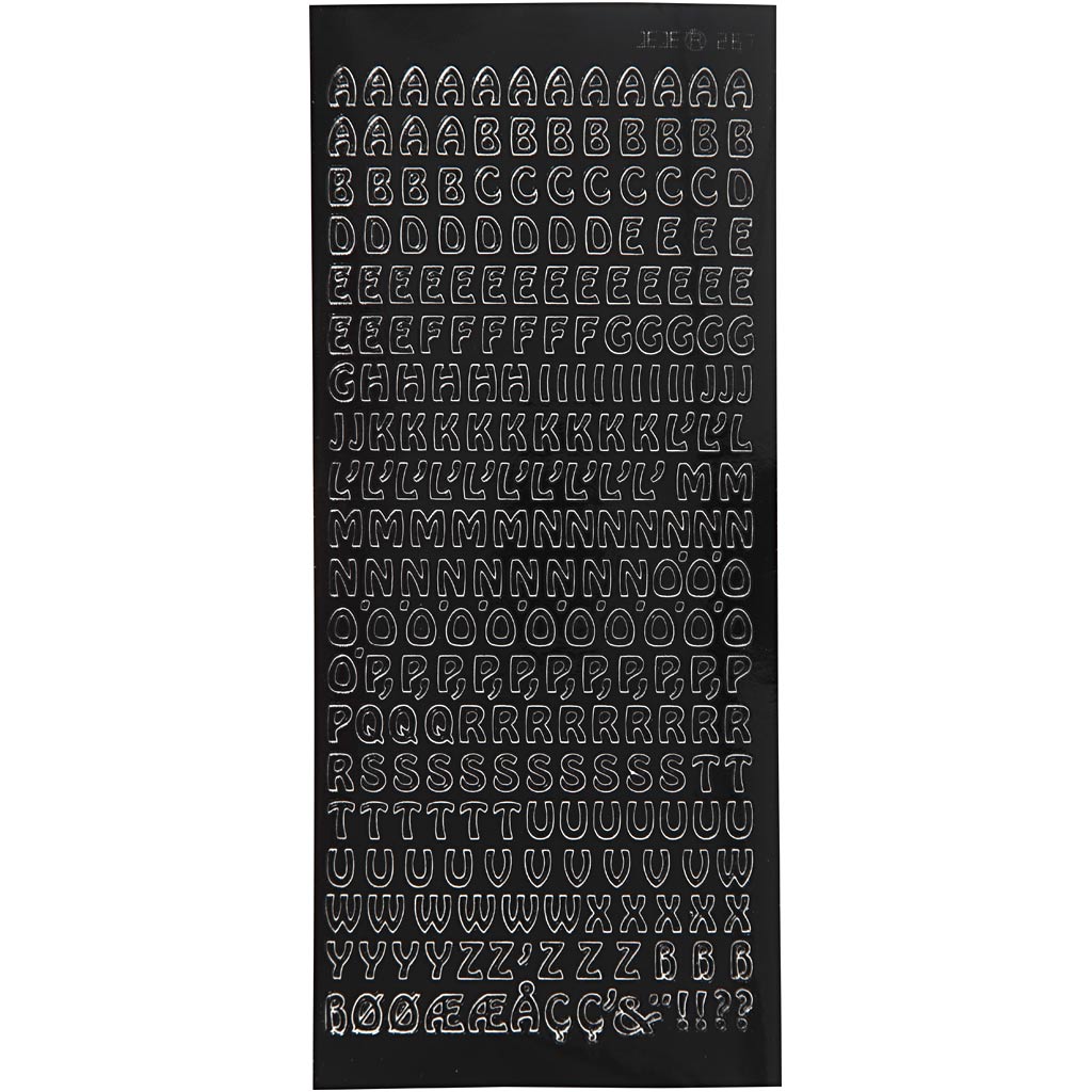 Creativ Company Stickers Small Capital Letters Black, 1 feuille