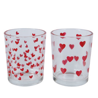 Photophore verre coeurs 2 assortis | 20 pièces