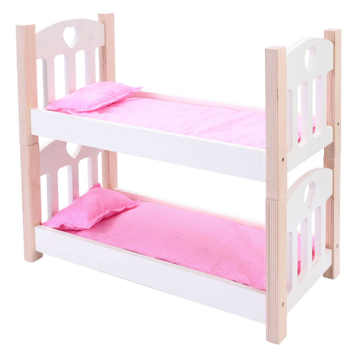 Lit superposé pour poupées rose blanc