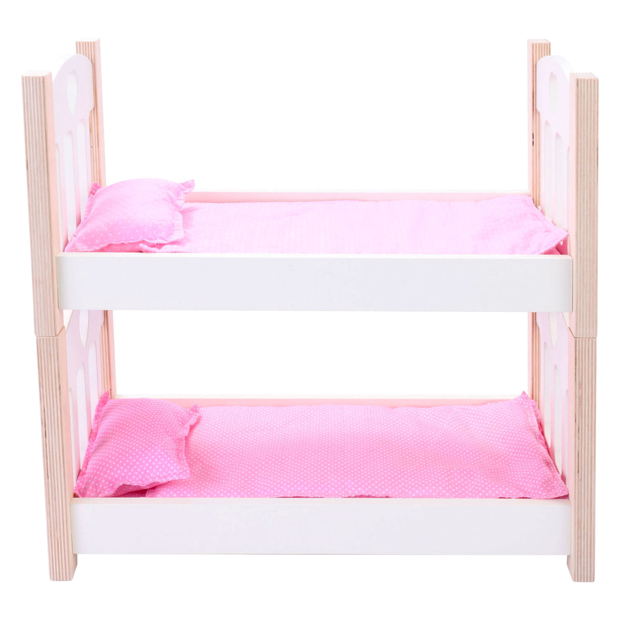 Lit superposé pour poupées rose blanc