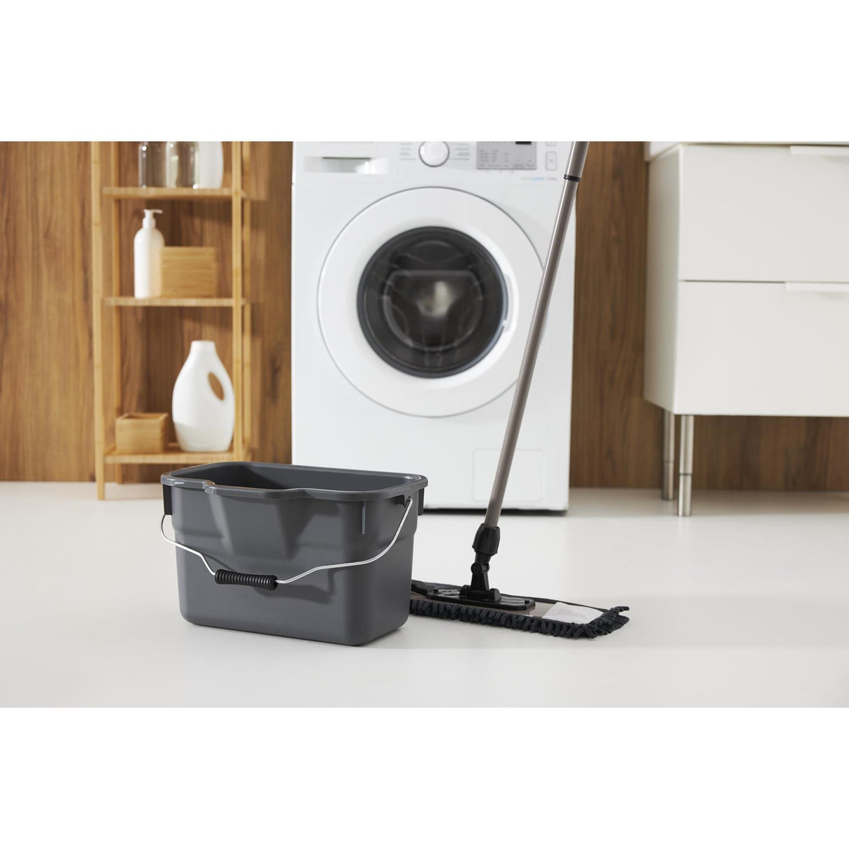 Seau rectangulaire Rotho basic 12l anthracite