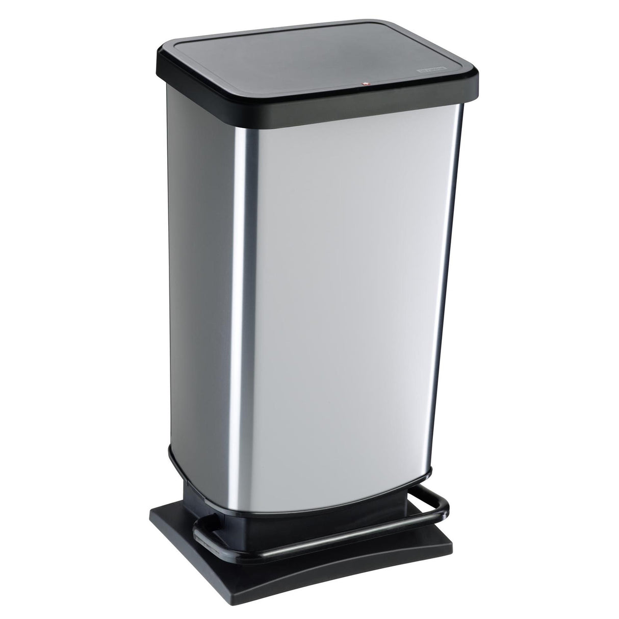 Poubelle à pédale Rotho Paso 40l argent métallisé