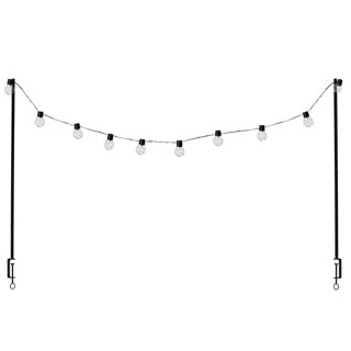 Pince de table design Esschert noire avec lampes solaires