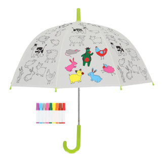 Esschert design coloriage parapluie animaux de la ferme + 9 marqueurs