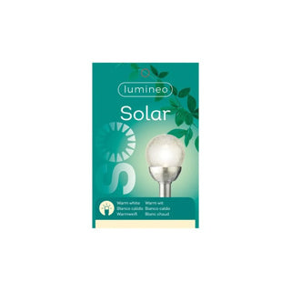 Lampe solaire prise de jardin sphère en verre inox transparent