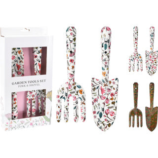 Ensemble d'outils de jardin 2 imprimés assortis | 4 pièces